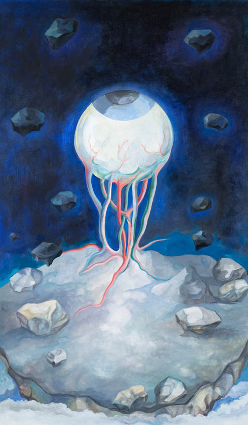 Nino Japaridze - The Moon (La Lune) - Japaridze Tarot - 2012-2013 mixed media painting